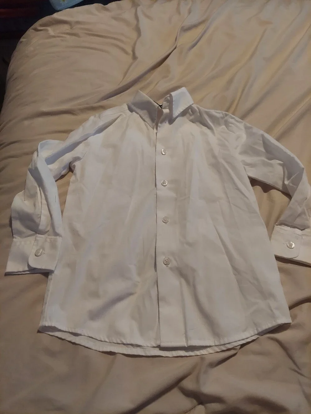 George Boys White Button Down Dress Shirt Size 6 Long Sleeve